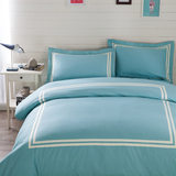 水漾纯色全棉纯棉四件套欧式美式床品套件床上用品床单床上四件套