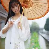 2016中国风改良汉服手绘复古女装棉麻防晒衫开衫衬衫披肩外套薄款