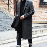 2015秋冬季新款韩版外套男风衣修身毛呢超长款羊毛潮流休闲呢大衣