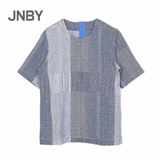 JNBY/江南布衣2016春季新品女士时尚舒适条纹短袖衬衣  5GB15005