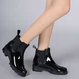 新款时尚雨鞋春秋短筒雨靴水鞋女士简约大方休闲优雅款中跟雨鞋
