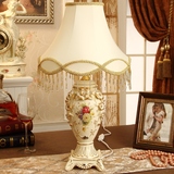 美式台灯卧室简约书房客厅 雕花床头灯 奢华高档时尚欧式陶瓷台灯
