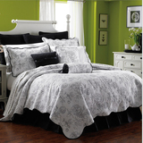出口美国  纯棉绗缝被1.8米2床韩式大床盖床罩空调被象牙白四件套
