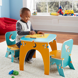 美国BUILDEX 儿童木质桌椅套装 学习桌 拼装游戏桌椅易拆卸 2款选