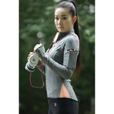 外贸新款秋季女跑步健身运动夹克修身长袖塑形显瘦瑜伽拉链外套女