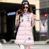 2015冬季女生韩版外套冬天新款修身棉袄长袖中长款加厚羽绒服包邮