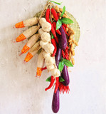 仿真干辣椒串假蔬菜水果模型农家小院样板房饭店装饰挂品拍摄道具