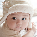 婴儿雷锋帽冬季加厚男宝宝胎帽0-3纯棉保暖6新生儿帽子女12个月