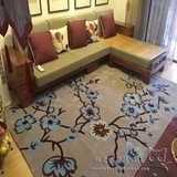 新中式家用客厅茶几沙发手工地毯卧室床边毯现代时尚简约田园地毯