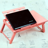 清仓 红色笔记本电脑桌松木可折叠小桌子写字桌手提笔记本电脑桌