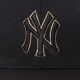 黑色土豪金调节棒球帽NY 冬季帽子鸭舌韩MLB洋基队男女 出游圆顶