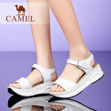 Camel/骆驼女鞋 舒适休闲 水染牛皮魔术贴厚底凉鞋2016夏季新品