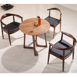 简约现代实木圆桌休闲咖啡桌 小圆桌 简易圆形餐桌 创意洽谈桌