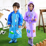 韩国儿童雨衣雨鞋套装男女童高筒防滑橡胶雨靴小孩果冻柔软小雨衣