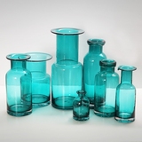 北欧简约透明手工玻璃小花瓶美式时尚玻璃花瓶花器装饰摆件客厅