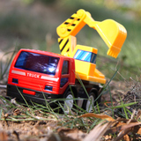 环奇儿童回力惯性工程车 挖掘机搅拌车挖土机 宝宝玩具车模型套装