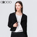 G2000新款女士显瘦短款外套混纺时尚女装纯色通勤修身夹克