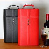 皮质葡萄酒红酒盒子酒具双支高档酒盒包装创意礼品盒皮盒定制批发