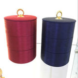日本代购 mikimoto御木本 新款收纳圆筒首饰盒深蓝玫瑰红两色预定