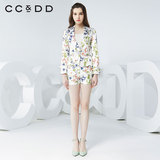 CCDD2016春装专柜正品新款女清新中国风田园印花修身小西装外套