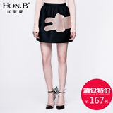 honb红贝缇春秋装新款3D网格太空棉女式气质韩版短裙半身裙Q43029