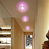 创意大号LED过道灯现代走廊灯具 水晶玻璃玄关吸顶灯简约阳台灯具