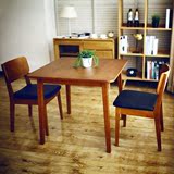 正方形胡桃木色餐桌小户型日式简约餐桌椅组合北欧实木圆角餐桌