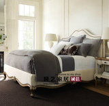 厂家直销法式美式实木双人床别墅奢华布艺方床婚床可定制实木家具