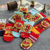 日本原单 面包超人儿童卡通袜 春夏男女宝宝船袜直板短袜 13-19cm