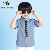 minipeace童装男童衬衫儿童夏季休闲个性短袖衬衫F1CC42605