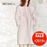 MO&Co.毛呢大衣长袖翻领暗扣欧美长款毛呢外套MA153OVC02 moco
