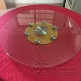 钢化玻璃转盘圆桌 双层玻璃透明底座转盘 饭店餐桌转盘桌面圆盘