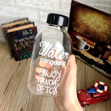 韩国PongDang Water玻璃杯女士水杯子学生时尚水瓶创意可爱水壶
