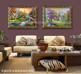 欧式田园风景现代客厅装饰 沙发背景墙壁画走廊玄关电箱艺术挂画
