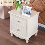 韩式床头柜 田园公主储物柜 白色法式实木床头柜特价包邮