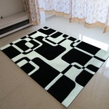 晴纶地毯黑白格子简约现代时尚地毯客厅卧室茶几满铺地毯可定做