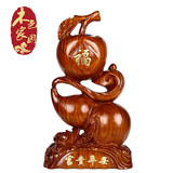 花梨木富贵平安苹果葫芦木雕摆件 红木雕刻工艺品家居饰品送礼品