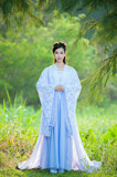 电影大片王朝的女人杨贵妃服装/范冰冰同款古装定做/性感蕾丝紫裙