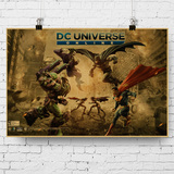 DC漫画游戏 蝙蝠侠 超人 小丑 绿巨人 经典动漫人物海报 复古版