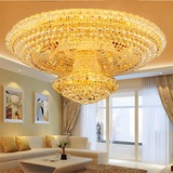 欧式圆形大气金色客厅大厅餐厅水晶吸顶灯豪华酒店灯具1.2 1.5米