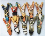 创意木雕动物弹弓 益智玩具木质弹弓怀旧儿童 玩具