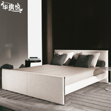 北欧布艺床可拆洗主卧实木双人床1.8米简约小户型个性后现代大床