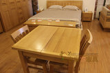 原木水曲柳实木家具可伸缩餐桌饭桌餐台可折叠小户型现代简约宜家
