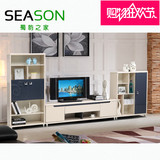 现代简约电视柜茶几组合套装 客厅烤漆电视柜白色 组装电视柜