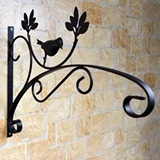 欧式铁艺阳台绿萝吊兰挂壁式组装木花架花盆架子壁饰壁挂创意包邮