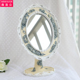 鑫盈众包邮 欧式树脂化妆镜子 创意台式单面镜 角度可调梳妆镜