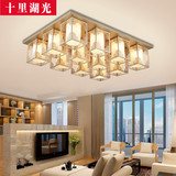 现代新中式客厅吸顶灯长方形卧室铁艺仿古LED灯创意大气餐厅灯具