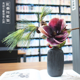 包邮台湾原创中式恬静紫色玉兰花系列仿真花艺套装家居装饰品假花