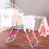 阳台晒衣架不锈钢翼型晾衣架室内简易家用落地折叠婴儿宝宝尿布架
