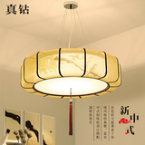简约现代中式吊灯中国风新中式吊灯客厅卧室书房茶楼手绘布艺灯具